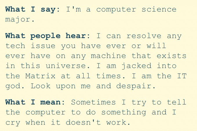 I'm a computer science major