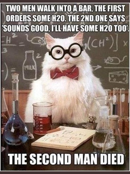 two men walk into a bar - water and hydrogen peroxide