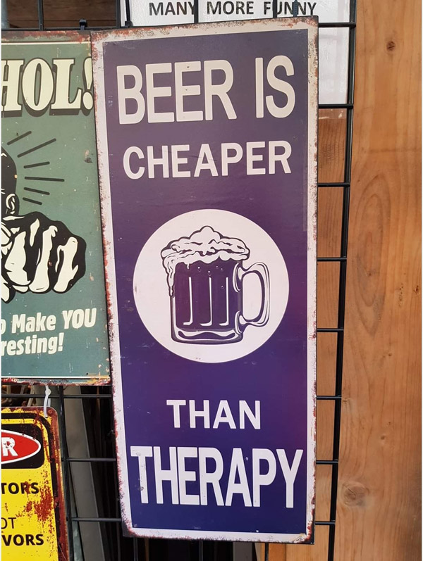 beer is cheaper than therapy