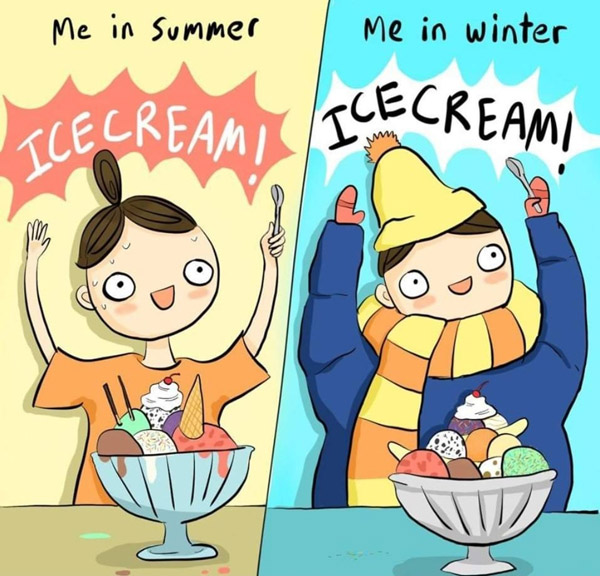 me in summer - me in winter